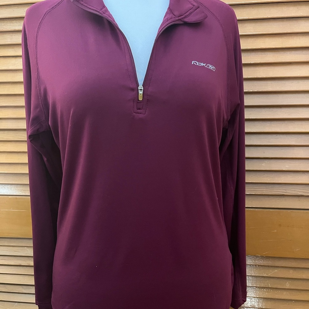 Reebok Women's Burgundy Quarter-Zip Top
